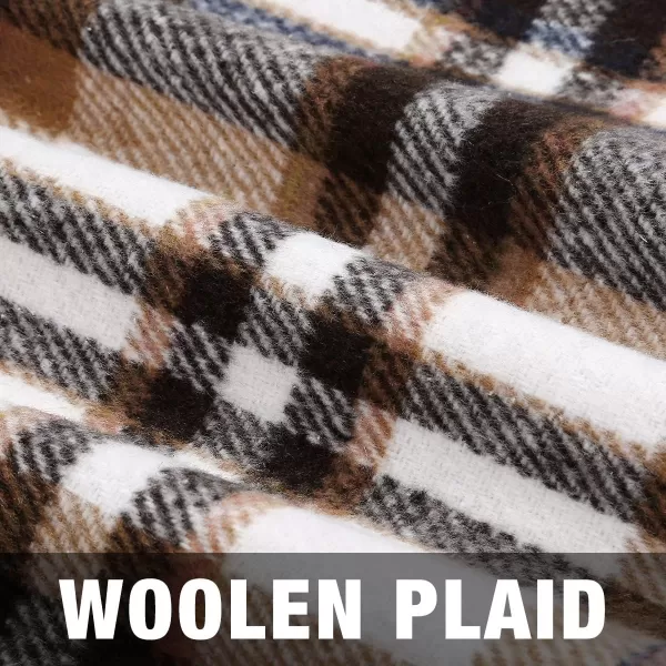 IDEALSANXUN Midi Plaid Skirts for Women 2023 Fall Winter Knee Length Pencil Wool Skirt with SlitPink