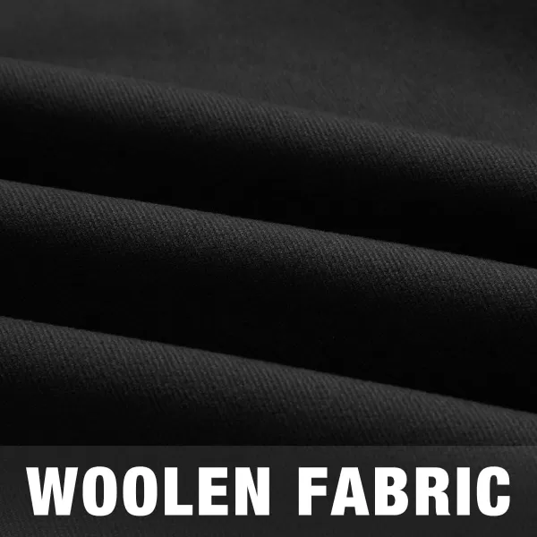 IDEALSANXUN Midi Plaid Skirts for Women 2023 Fall Winter Knee Length Pencil Wool Skirt with SlitPure Black