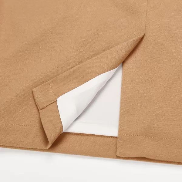 IDEALSANXUN Midi Plaid Skirts for Women 2023 Fall Winter Knee Length Pencil Wool Skirt with SlitPure Khaki