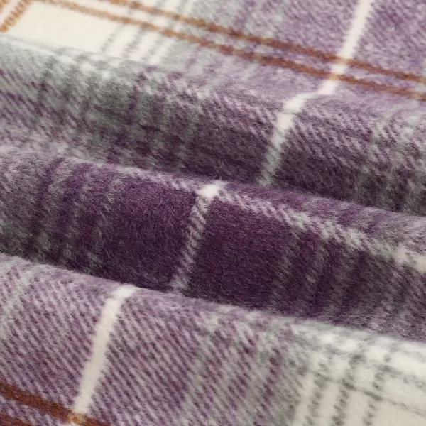 IDEALSANXUN Midi Plaid Skirts for Women 2023 Fall Winter Knee Length Pencil Wool Skirt with SlitPurple