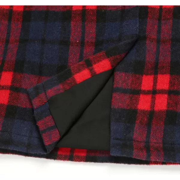 IDEALSANXUN Midi Plaid Skirts for Women 2023 Fall Winter Knee Length Pencil Wool Skirt with SlitRed