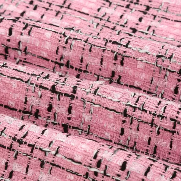 IDEALSANXUN Midi Plaid Skirts for Women 2023 Fall Winter Knee Length Pencil Wool Skirt with SlitTweed Pink New