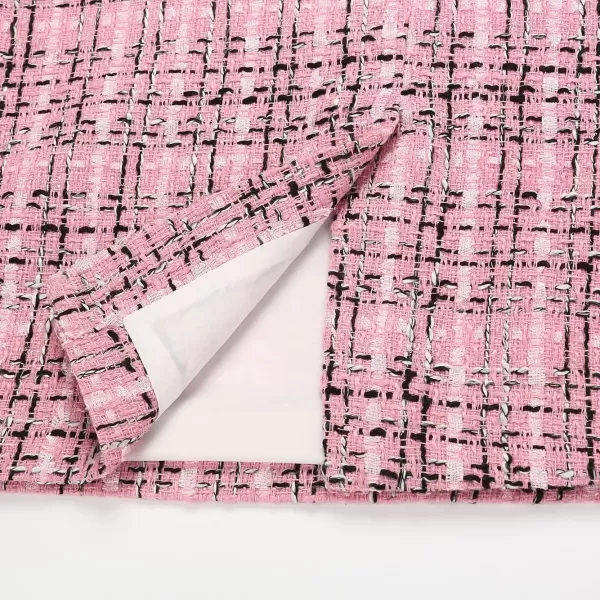 IDEALSANXUN Midi Plaid Skirts for Women 2023 Fall Winter Knee Length Pencil Wool Skirt with SlitTweed Pink New