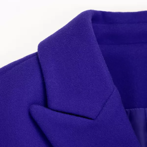 IDEALSANXUN Womens Fall Winter Wool Coats Double Breasted Midi Peacoat Trench CoatsBlue