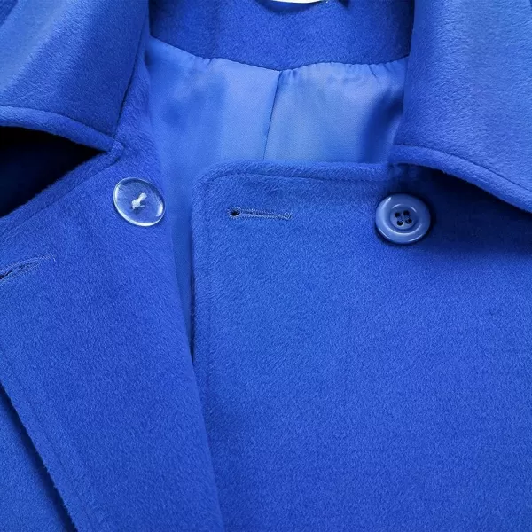 IDEALSANXUN Womens Fall Winter Wool Coats Double Breasted Midi Peacoat Trench CoatsBlue