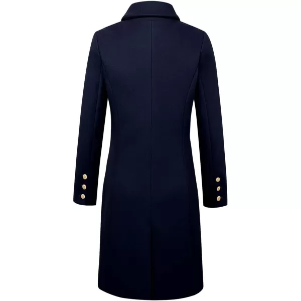 IDEALSANXUN Womens Fall Winter Wool Coats Double Breasted Midi Peacoat Trench CoatsNavy