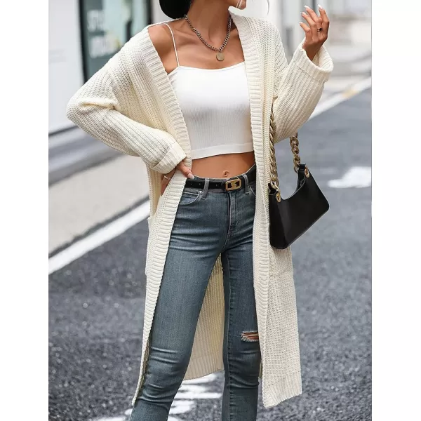 IDEALSANXUN Womens Oversized Sweater V Neck Long Sleeve Fall Winter 2023 Trendy Loose Long Cardigan Jacket CoatBeige