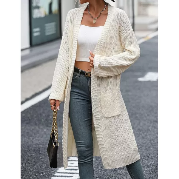 IDEALSANXUN Womens Oversized Sweater V Neck Long Sleeve Fall Winter 2023 Trendy Loose Long Cardigan Jacket CoatBeige