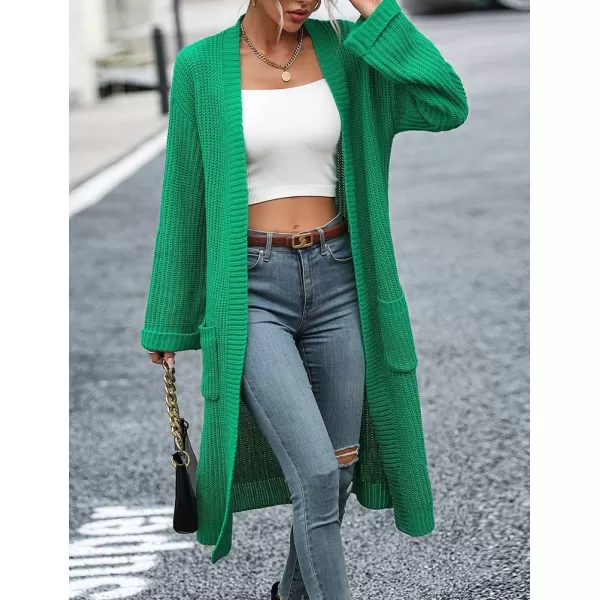 IDEALSANXUN Womens Oversized Sweater V Neck Long Sleeve Fall Winter 2023 Trendy Loose Long Cardigan Jacket CoatGreen
