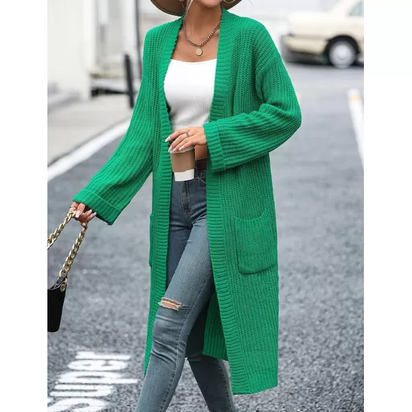 IDEALSANXUN Womens Oversized Sweater V Neck Long Sleeve Fall Winter 2023 Trendy Loose Long Cardigan Jacket CoatGreen