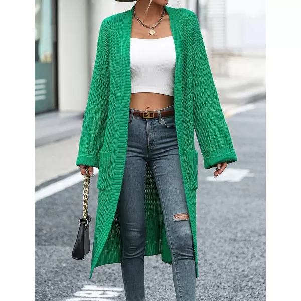 IDEALSANXUN Womens Oversized Sweater V Neck Long Sleeve Fall Winter 2023 Trendy Loose Long Cardigan Jacket CoatGreen