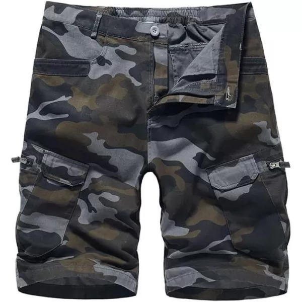 IDEALSANXUN Camo Cargo Shorts for Men Summer Casual Relaxed Fit Outdoor Camouflage Shorts Cargo PantsCamo Black