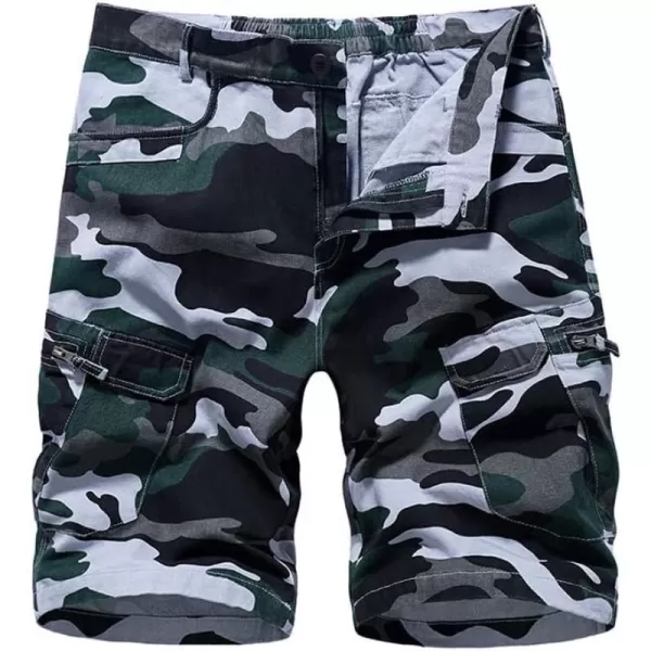 IDEALSANXUN Camo Cargo Shorts for Men Summer Casual Relaxed Fit Outdoor Camouflage Shorts Cargo PantsCamo Green