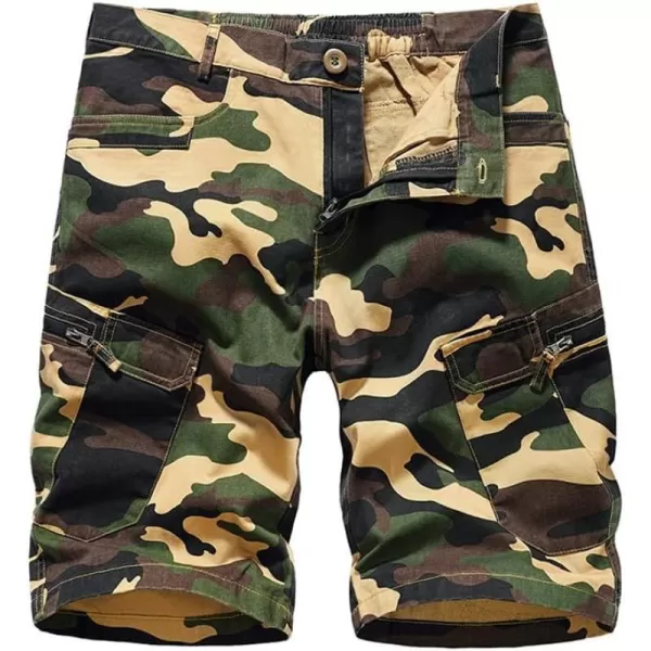 IDEALSANXUN Camo Cargo Shorts for Men Summer Casual Relaxed Fit Outdoor Camouflage Shorts Cargo PantsCamo Yellow