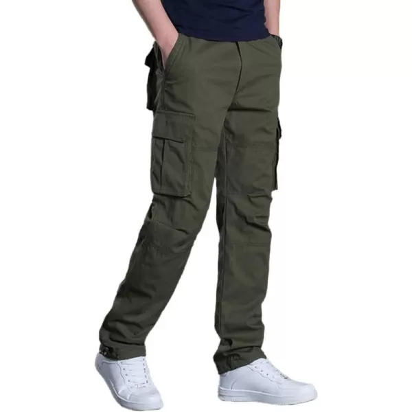 IDEALSANXUN Cargo Pants for Men Streetwear Hiking Travel Casual Baggy Cargo PantsArmy