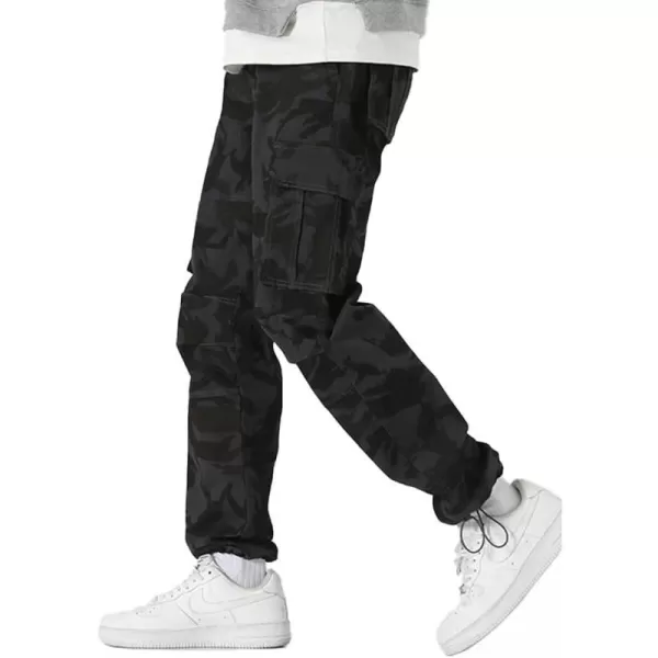 IDEALSANXUN Cargo Pants for Men Streetwear Hiking Travel Casual Baggy Cargo PantsCamo