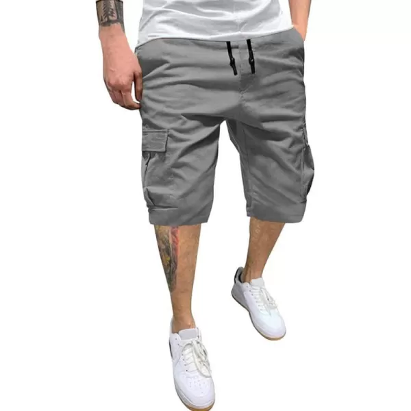 IDEALSANXUN Cargo Shorts for Men Casual Summer Cotton ShortsGrey