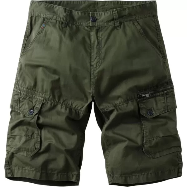 IDEALSANXUN Cargo Shorts for Men Straight Fit Cotton ShortsArmy Green