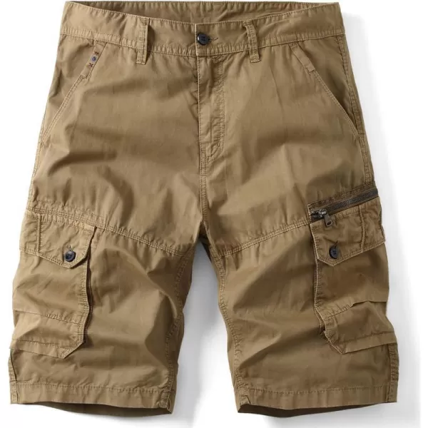 IDEALSANXUN Cargo Shorts for Men Straight Fit Cotton ShortsKhaki