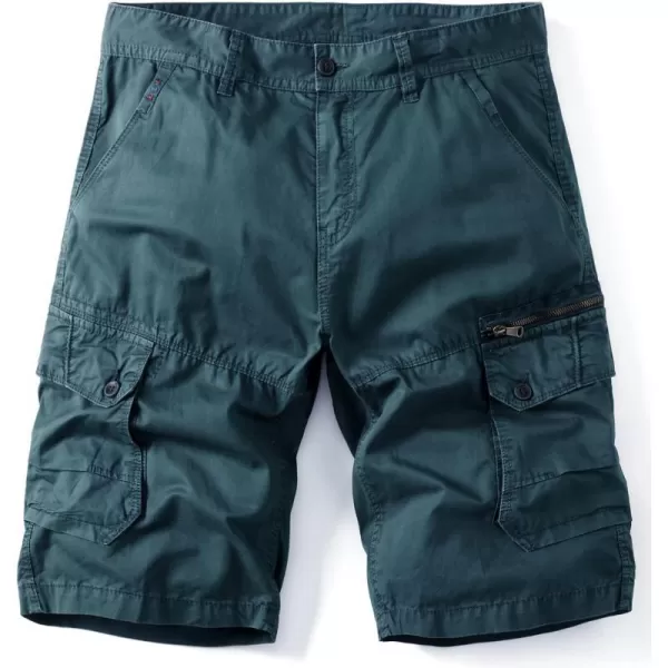 IDEALSANXUN Cargo Shorts for Men Straight Fit Cotton ShortsLake Blue