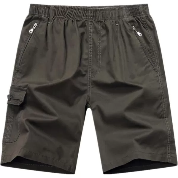 IDEALSANXUN Mens Comfy 100 Cotton Summer Cargo ShortsGreen