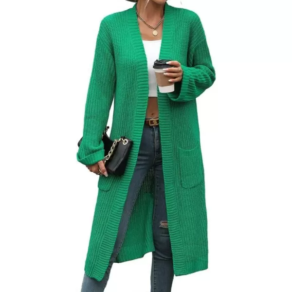 IDEALSANXUN Womens Oversized Sweater V Neck Long Sleeve Fall Winter 2023 Trendy Loose Long Cardigan Jacket CoatGreen