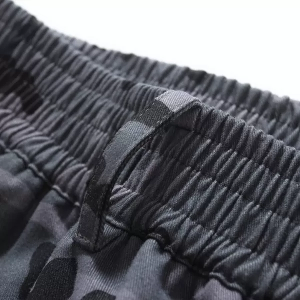 IDEALSANXUN Camo Pants for Mens Casual Elastic Waist Loose Fit Straight Leg Twill PantsCamo Blue