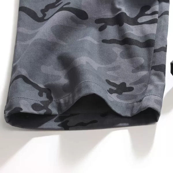 IDEALSANXUN Camo Pants for Mens Casual Elastic Waist Loose Fit Straight Leg Twill PantsCamo Blue