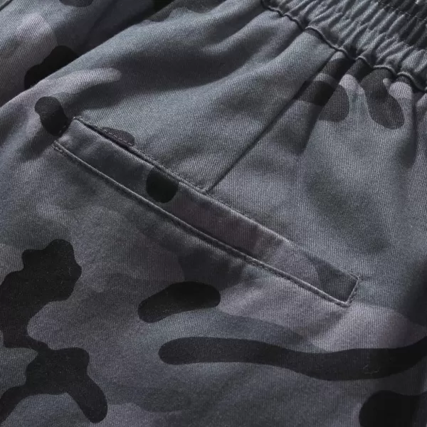 IDEALSANXUN Camo Pants for Mens Casual Elastic Waist Loose Fit Straight Leg Twill PantsCamo Blue