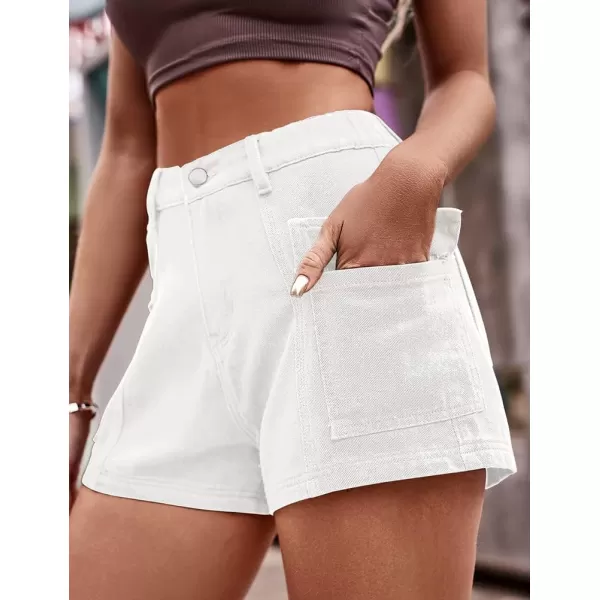 IDEALSANXUN Cargo Jean Shorts for Women Summer High Waisted Y2K Cool Sexy Denim ShortsWhite