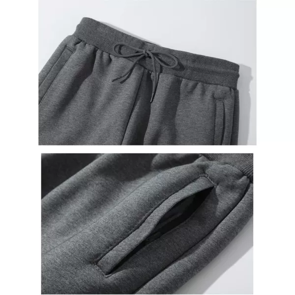 IDEALSANXUN Fleece Lined Sweat Pants for Mens Thick Warm Sherpa Flannel Casual Jersey PantsBlackClosed Bottom