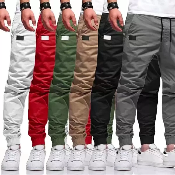 IDEALSANXUN Joggers for Men Cargo Pants Casual Tactical Sweatpants Hiking PantsKhaki