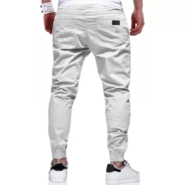 IDEALSANXUN Joggers for Men Cargo Pants Casual Tactical Sweatpants Hiking PantsWhite