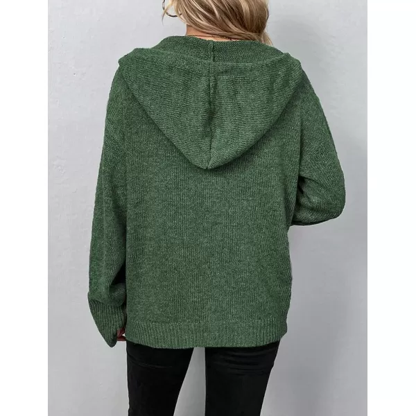 IDEALSANXUN Knit Sweater Cardigan for Women Button Up Long Sleeve Ribbed Bodysuit Hoodies Jacket CoatArmy