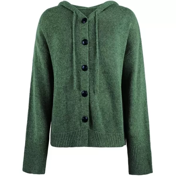 IDEALSANXUN Knit Sweater Cardigan for Women Button Up Long Sleeve Ribbed Bodysuit Hoodies Jacket CoatArmy