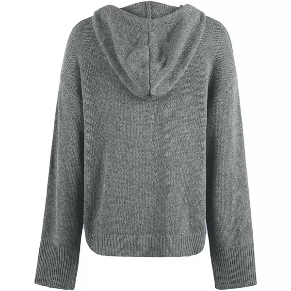 IDEALSANXUN Knit Sweater Cardigan for Women Button Up Long Sleeve Ribbed Bodysuit Hoodies Jacket CoatGrey