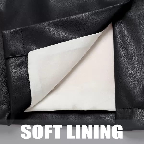 IDEALSANXUN Leather Skirts for Women Midi Length High Waisted Pencil Skirt with SlitBlack
