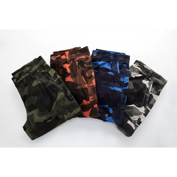 IDEALSANXUN Mens Casual Loose Fit MultiPockets Military Cargo ShortsCamo Light Army