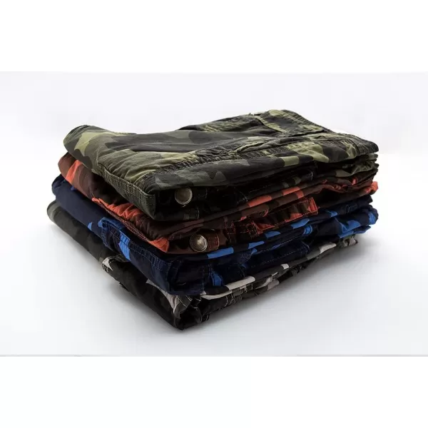 IDEALSANXUN Mens Casual Loose Fit MultiPockets Military Cargo ShortsCamo Light Army