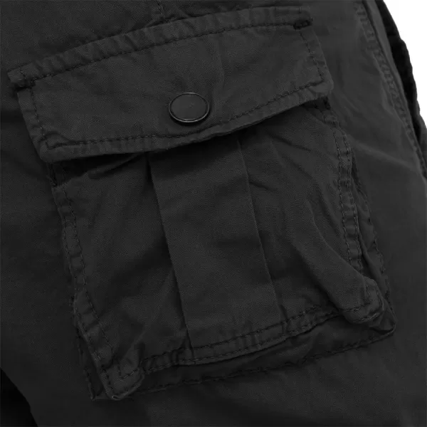 IDEALSANXUN Mens Casual Loose Fit MultiPockets Military Cargo ShortsCarbon Black