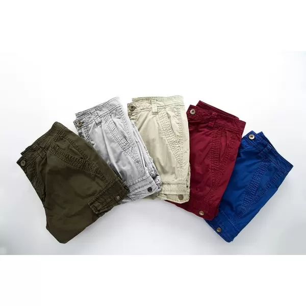 IDEALSANXUN Mens Casual Loose Fit MultiPockets Military Cargo ShortsDark Grey