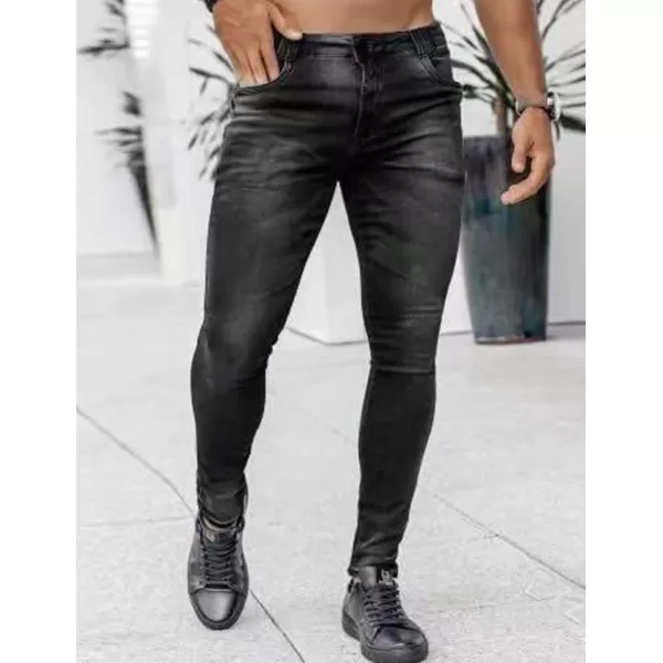 IDEALSANXUN Mens Skinny Fit Slim Stretch Jeans Denim PantsBlack