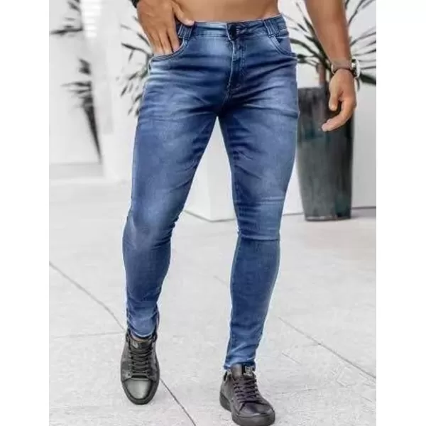 IDEALSANXUN Mens Skinny Fit Slim Stretch Jeans Denim PantsBlue
