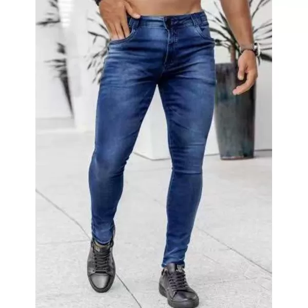 IDEALSANXUN Mens Skinny Fit Slim Stretch Jeans Denim PantsDark Blue