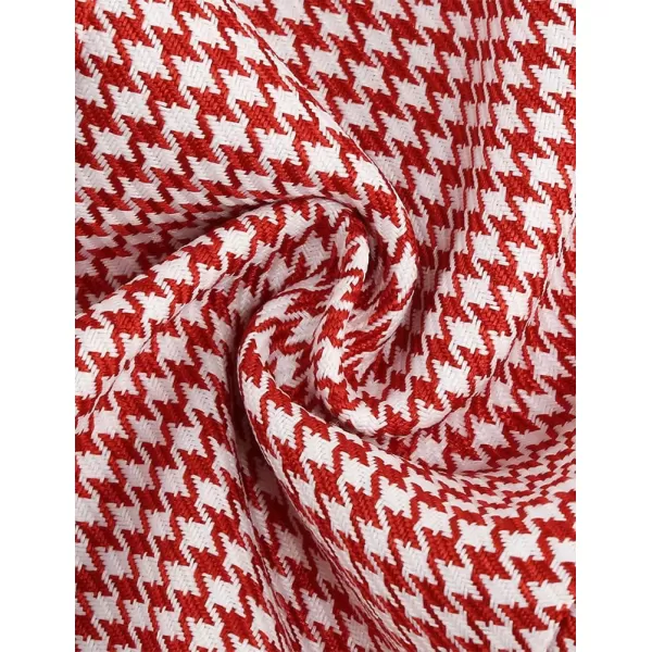 IDEALSANXUN Plaid Blazer Jacket for Women 2023 Notch Lapel Long Sleeve Slim Fit Fomal Suit Blazers JacketsRed