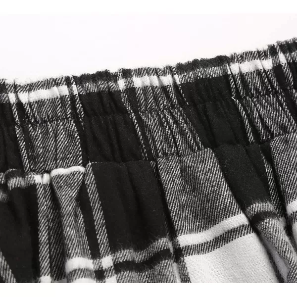IDEALSANXUN Plaid Skirt for Womens High Waist Aline Pleated Midi SkirtsBlackampwhite