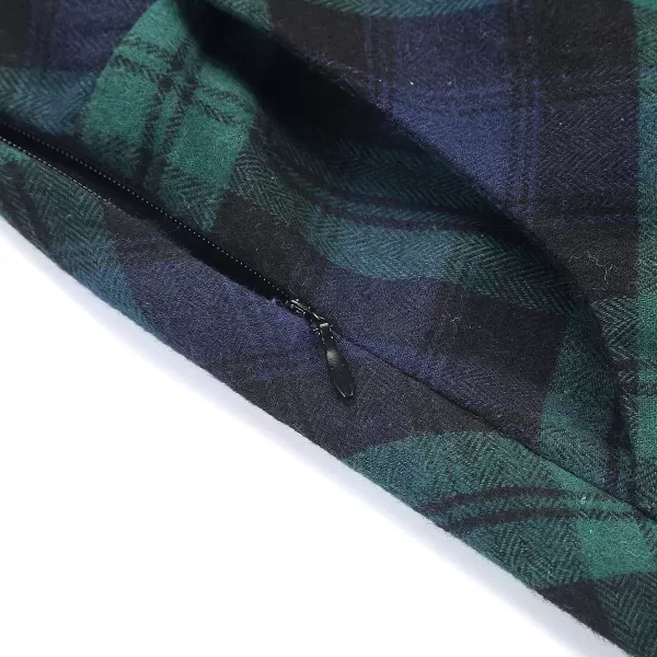 IDEALSANXUN Plaid Skirt for Womens High Waist Aline Pleated Midi SkirtsGreen