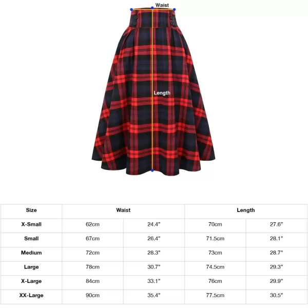 IDEALSANXUN Plaid Skirt for Womens High Waist Aline Pleated Midi SkirtsKhaki 01