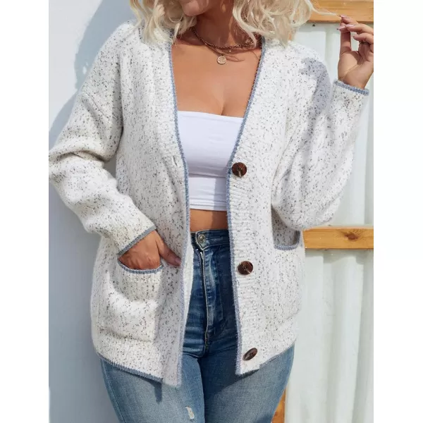 IDEALSANXUN Women Cardigan Sweater V Neck Long Sleeve Casual Fall Winter 2023 Knit Sweater Jacket CoatBeige