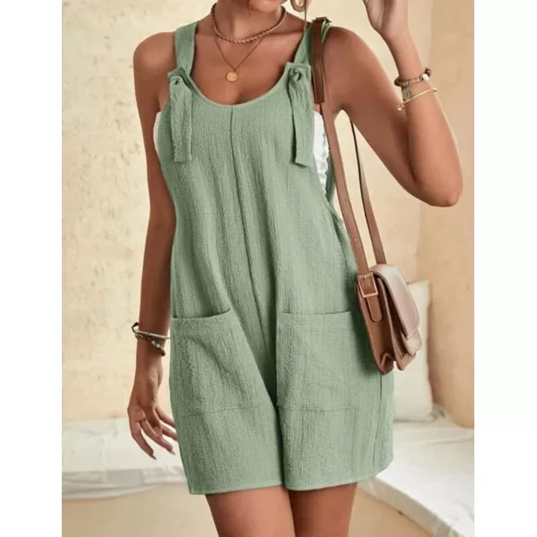 IDEALSANXUN Women Casual Cute Overalls Shorts Summer Loose Fit Short Rompers Jumpsuits 2023Light Green